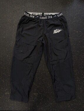 Nike Windbreaker Pants Mens Size L NSW Running Woven Adjustable Cuff Black